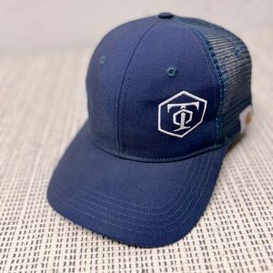 Carhartt navy blue trucker hat one size adjustable